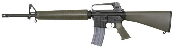 Armalite M15A2 Tactical AR-15 Rifle, 223 Remington, 20″ Chrome Lined HBAR, Semi-Auto, Green Fbrglass Stock, Black Steel Finish, 30 Rds