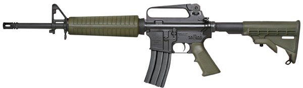 Armalite M15A2C Tactical AR-15 Rifle, 223 Remington, 16″ Chrome Lined, Semi-Auto, Green Fbrglass Stock, Black Steel Finish, 30 Rds