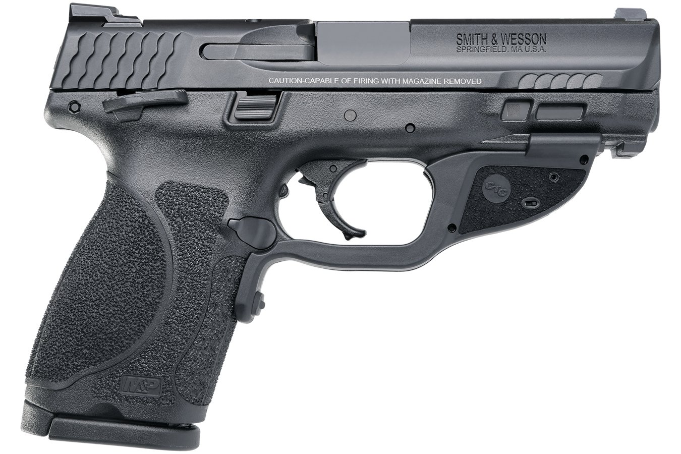 Smith & Wesson M&P40 M2.0 Compact 40 S&W with Thumb Safety and Crimson Trace Green Laserguard