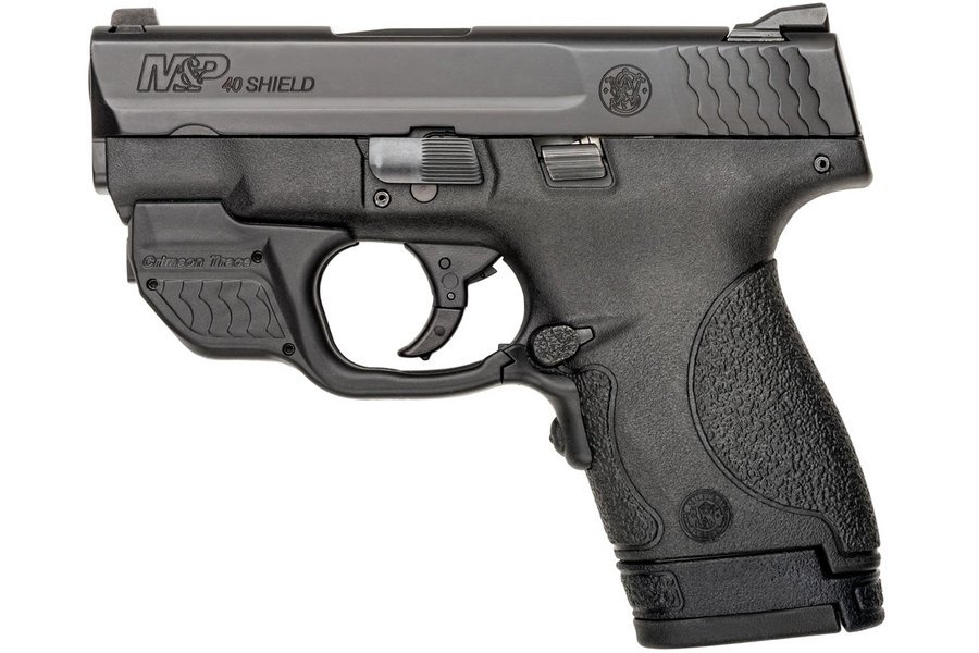 Smith & Wesson M&P40 Shield 40 S&W Centerfire Pistol with Green Crimson Trace Laserguard