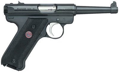 Ruger 10104 Mark III Standard 22LR 4.75″ 10+1 Black Syn Grip Blue Steel