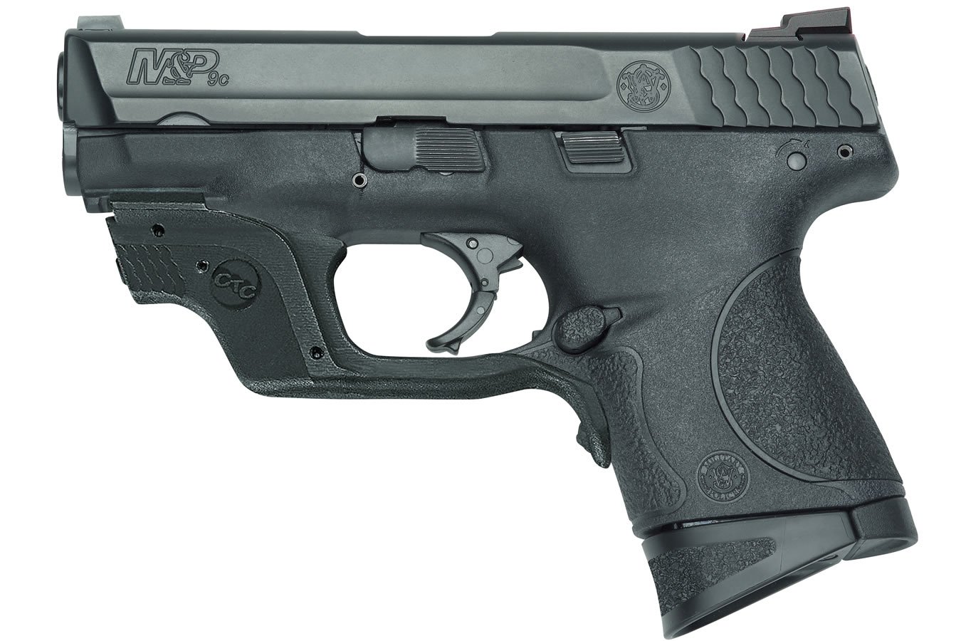 Smith & Wesson M&P9C 9mm Compact Size Centerfire Pistol with Green Crimson Trace Laserguard