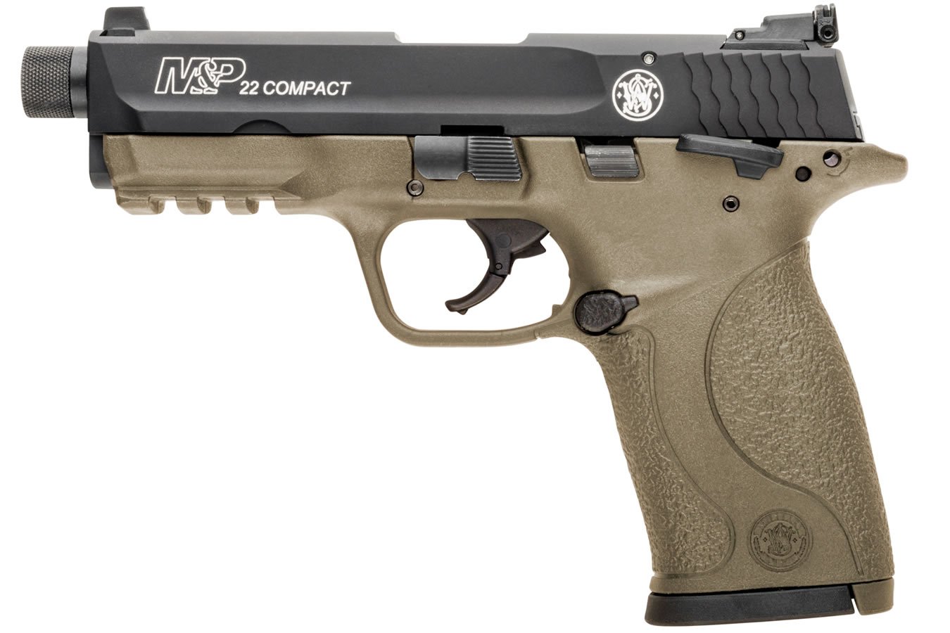 Smith & Wesson M&P22 Compact 22LR Flat Dark Earth (FDE) Suppressor Ready
