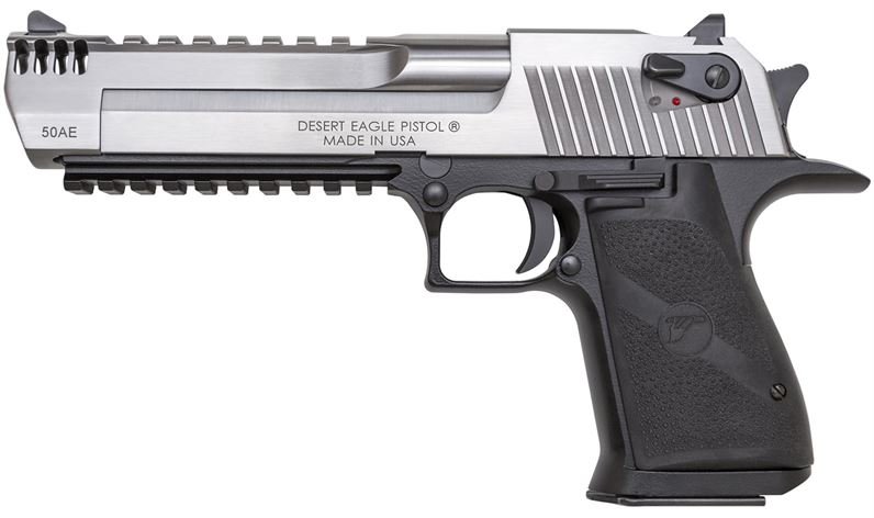 Magnum Research Desert Eagle Mark XIX 50 AE Stainless Steel Slide with Black Aluminum Frame