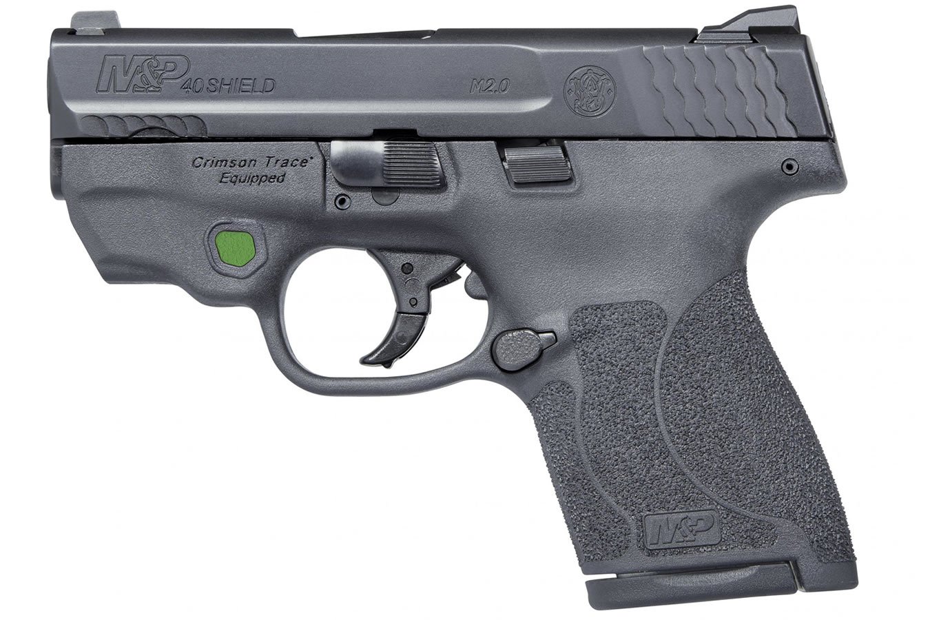 Smith & Wesson M&P40 Shield M2.0 40 S&W Centerfire Pistol w/ Green Crimson Trace Laser and No Thum