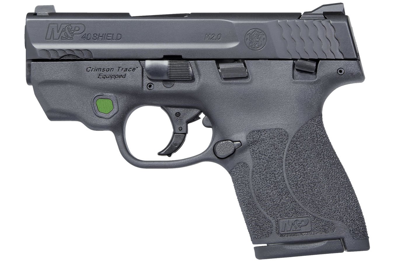 Smith & Wesson M&P40 Shield M2.0 40 S&W Centerfire Pistol with Green Crimson Trace Laser and Thumb