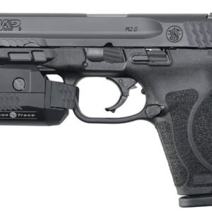 Smith & Wesson M&P9 M2.0 Compact 9mm Pistol with Crimson Trace Rail Master Universal Tactical Light and No Thumb Safety