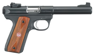 Ruger 22/45 Target 22LR 5.5″ 10+1 Cocobolo/Replaceable Panel Grip Blue