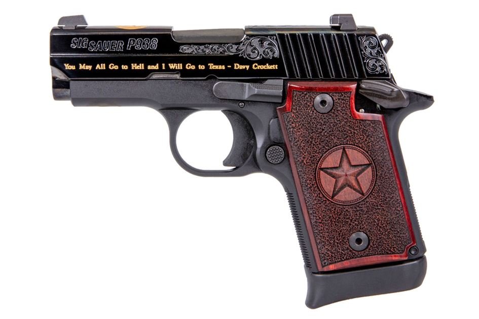 Sig Sauer P938 9mm Texas Engraved Gold Special Edition Pistol