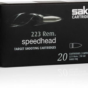 Sako Speedhead Rifle Ammunition C611105GSA10X, 223 Remington, Full Metal Jacket, 50 GR, 3363 fps, 20 Rd/bx