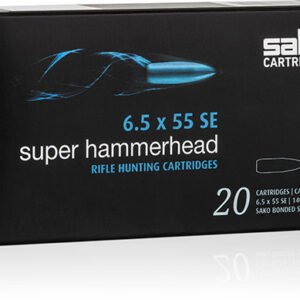 Sako Super Hammerhead Rifle Ammunition C619436HSA10X, 6.5×55 Swedish, Bonded Core Boat Tail, 140 GR, 2674 fps,…