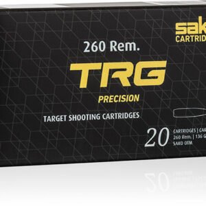 Sako TGR Precision Ammunition C661160HSA10X, 260 Remington, Lapua Scenar L, 136 GR, 2756 fps, 20 Rd/bx
