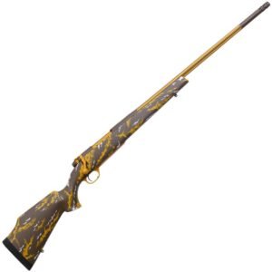 Weatherby Mark V Cowpoke Edition Brown/Gold/White Bolt Action Rifle – 30-378 Weatherby Magnum – 28in
