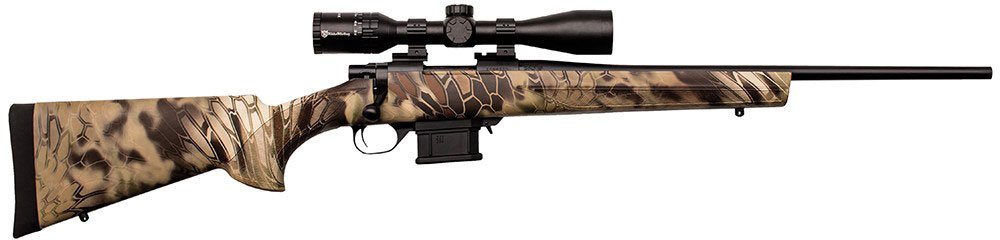 Howa Mini Action Rifle w/Scope HMP60202KHC, 223 Remington, 22″, Kryptek Highlander Stock, Blued Finish, 10 Rds