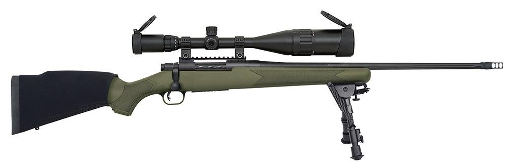 Mossberg Night Train Bolt Action Rifle 27924, 308 Winchester, 22″, Green Synthetic Stock, Blued Finish