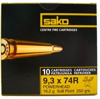Sako Powerhead Rifle Ammunition PC41077D, 9.3x74mm Rimmed, Barnes TSX, 250 GR, 10 Rd/bx