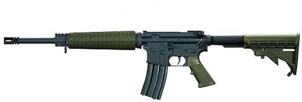 Armalite M15A4C Rifle, 6.8 MM Remington, 16 in, Semi-Auto, Collapsible Stock, Green/Black Finish, 10 Rds