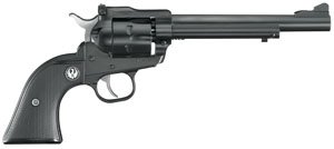 Ruger 10622 Single-Six Convertible 22LR/22Mag 6.5″ 6rd w/AS Blk Rubber Grip Blue