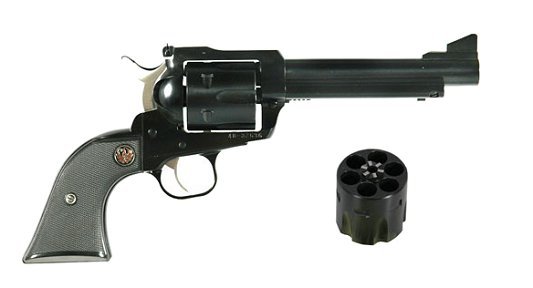 Ruger 10463 Blackhawk New Model Convert 45LC/ACP 5.5″ 6rd Hard Rubber Grip Blue
