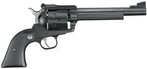 Ruger 10316 Blackhawk New Model 357 RemMag 6.5″ 6rd Black Hard Rubber Grip Blue