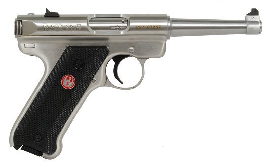 Ruger 10116 Mark III Stainless 22LR 4.75″ 10+1 Blk Syn Grip Stainless